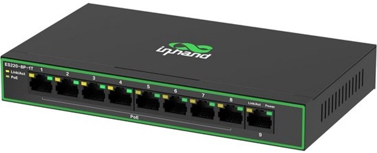 9-Poorts Gigabit PoE+ Switch met 8 PoE+ Poorten (120W Totaal) - Plug & Play Metalen Behuizing
