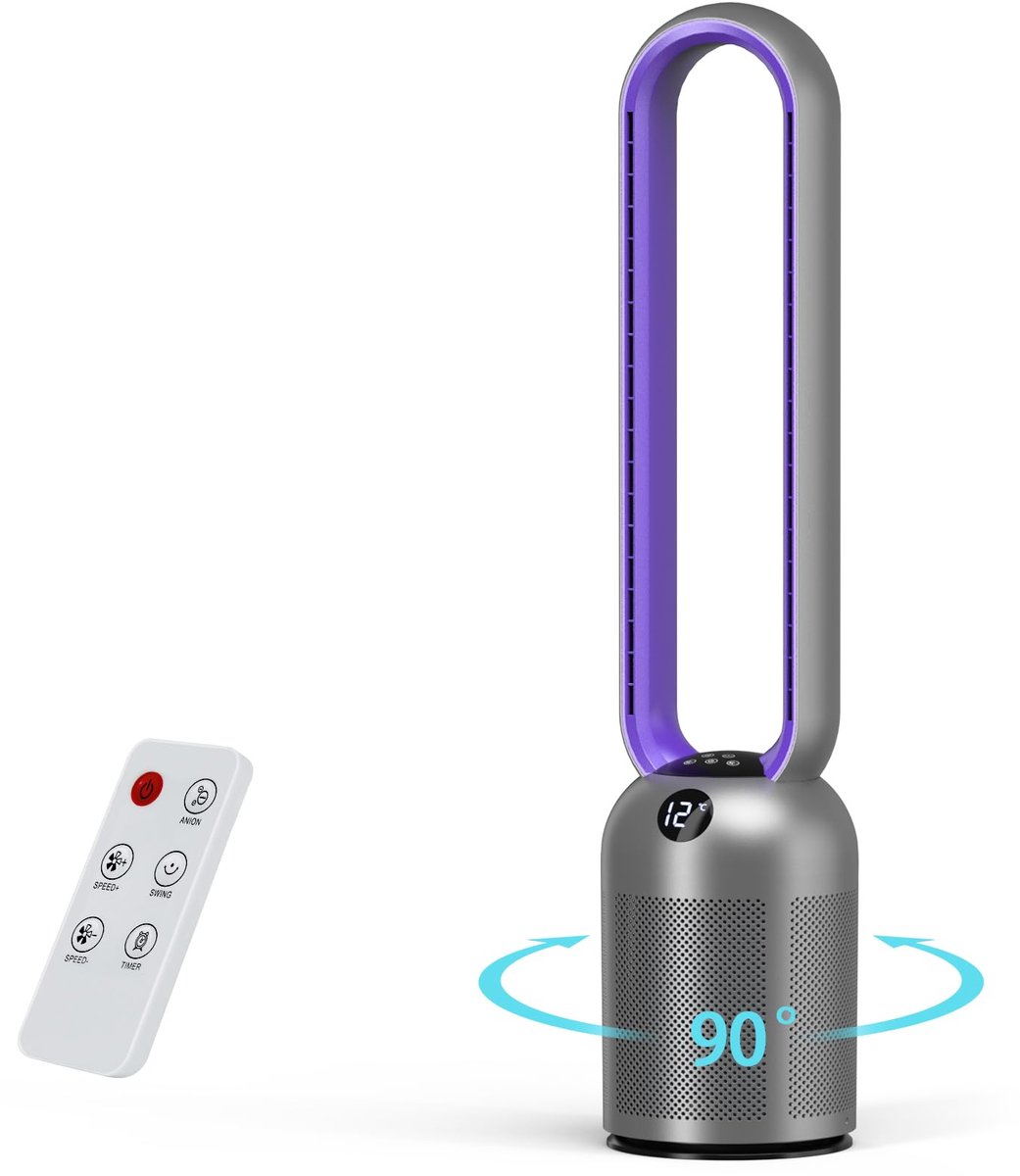 SnelShoppen - Torenventilator 99 cm, Stil en Energiebesparend met 24 Standen en Afstandsbediening, 90 Graden Oscillatie, Ideaal voor Slaapkamer en Kan