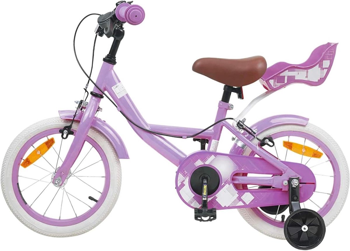 Kinderfiets Loopfiets Buiten spelen Verstelbaar stuur en zadel 12 inch Paars