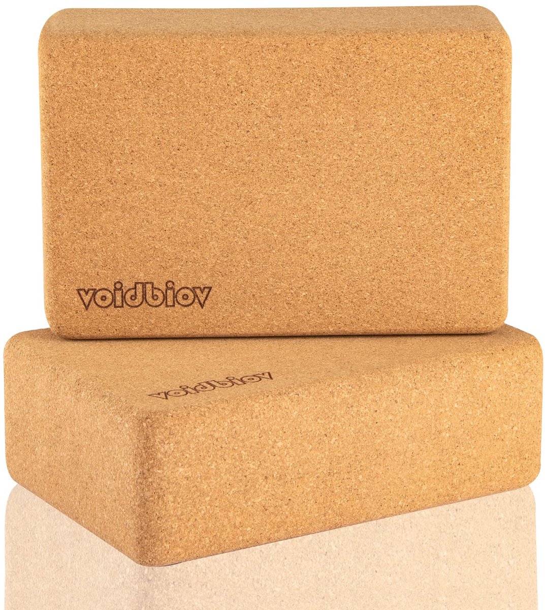 SnelShoppen - Kurk Yoga Block Set 2-stuks, 9" x 6" x 3" Professionele Pilates Blokken, Fitness Accessoires, Gemakkelijk te Grippen, Anti-Slip Surface