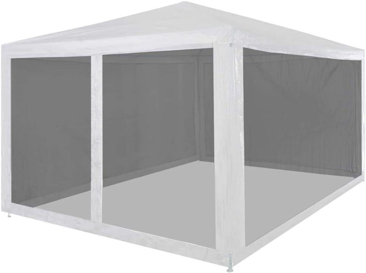 Partytent met Netwanden - Tuinpaviljoen Gazebo - Buitenfeesten Organiseren - Insectenwerende Netwanden - 4 x 3 meter - Wit