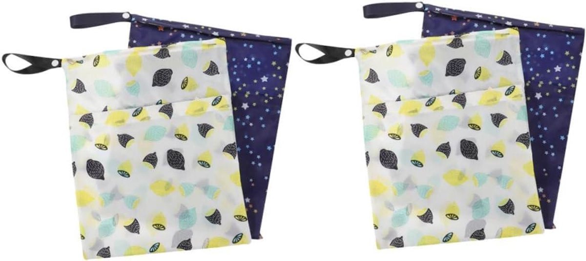 Luier Natte Zak - Droge Tas Organiser - Babyartikelen Opbergen - Herbruikbaar Machinewasbaar - 36x29cm - Multicolor