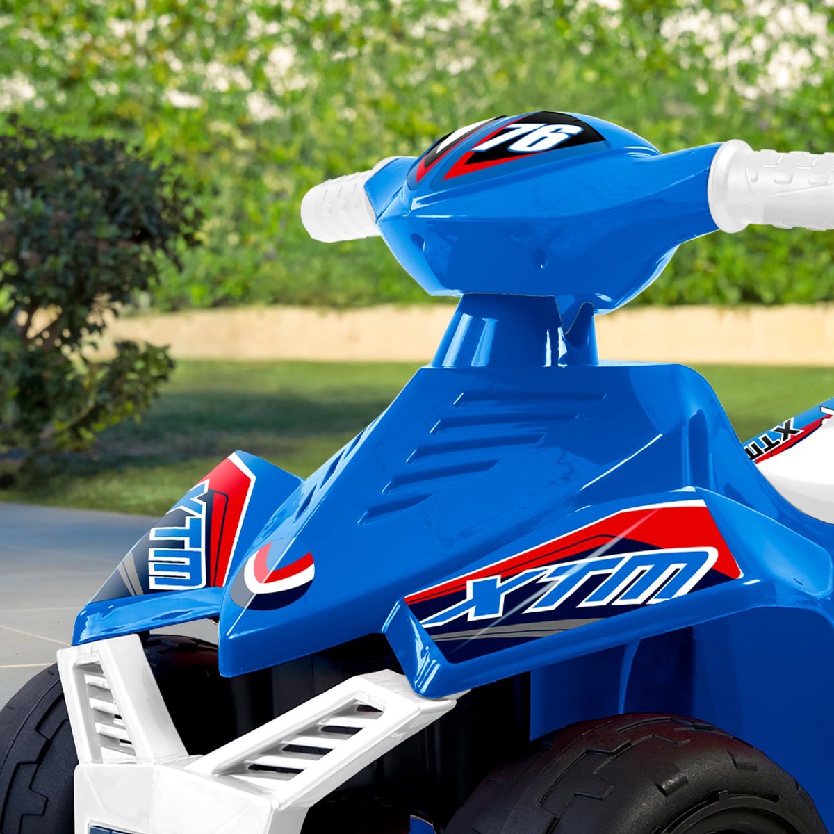 SnelShoppen - Elektrische Quad CE-Blue 6V voor Kinderen 18 maanden - 3 jaar, Gaspedaal, Grote Wielen, 40 Minuten Accuduur, Oplader Inbegrepen, Stabili