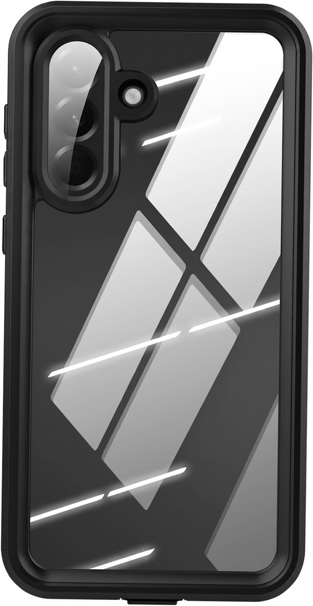 Redpepper, Hoesje geschikt voor Galaxy A57 Waterdicht IP68 Volledige bescherming met Polsband, Zwart