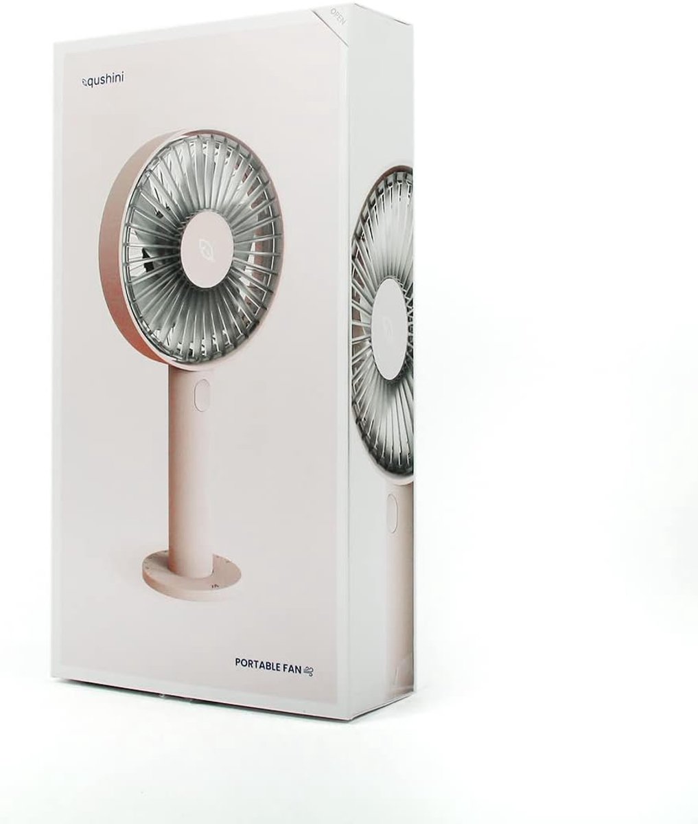 SnelShoppen - Oplaadbare Draagbare Accuventilator - Stil Tafelventilator met 3 Snelheden - Ideaal voor Kantoor, Woonkamer of Slaapkamer - Roze - Compa