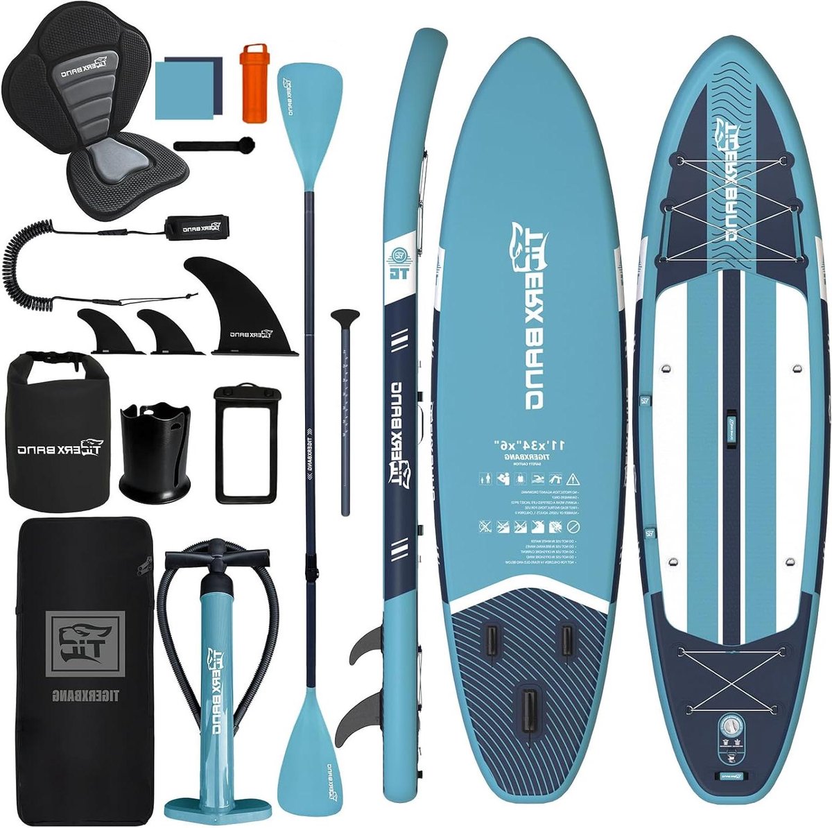 Opblaasbaar SUP-board - Paddleboard Zitting - Watersport Avontuur - Hoge Draagkracht - 335 cm Lengte - Blauw