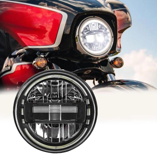 Motorfiets Koplamp - LED Koplamp - Veiliger Rijden - Hoge Intensiteit LED Chip - 7 Inch - Chroom — afbeelding 4