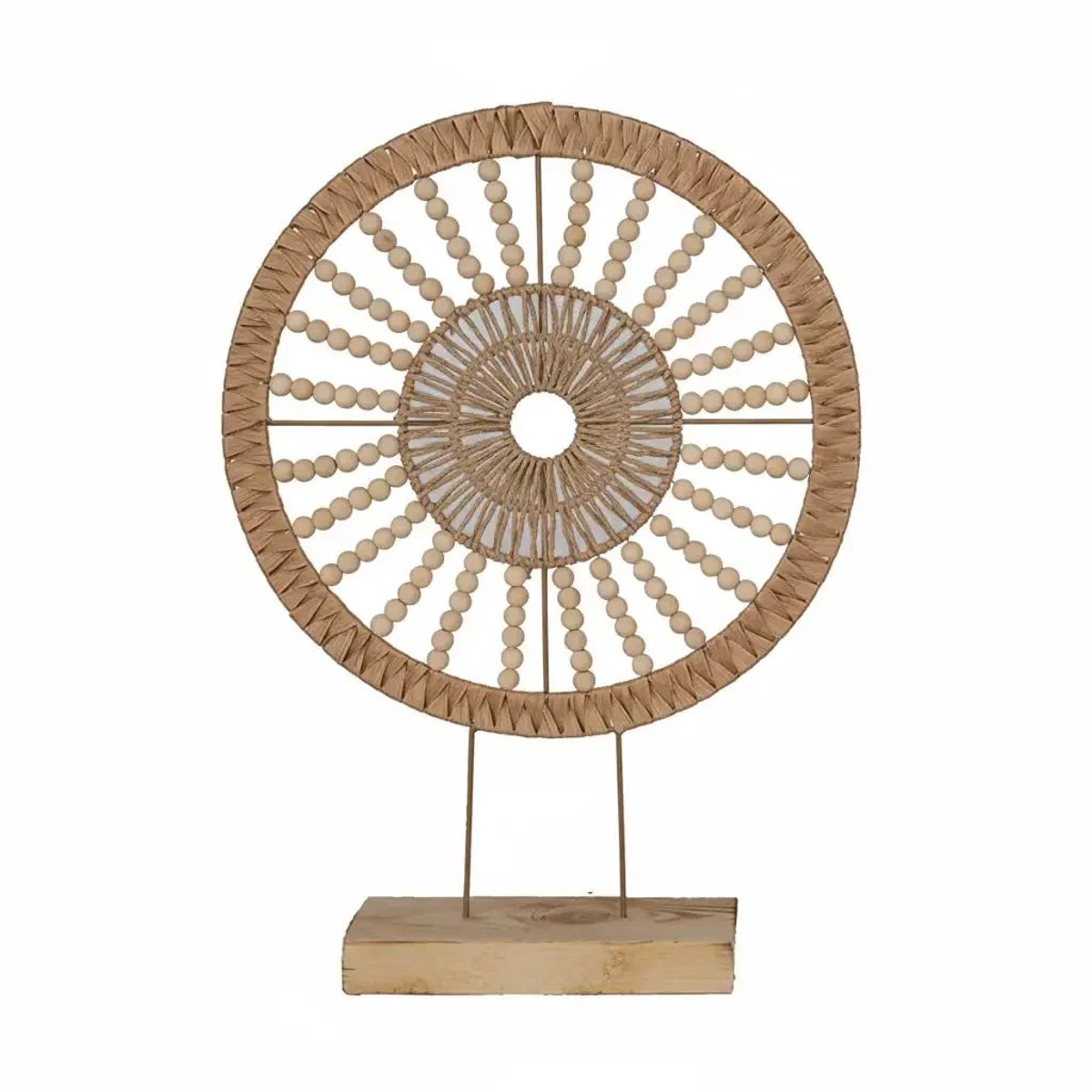 Lolaa Deco object Solara hout en kralen op standaard H56cm