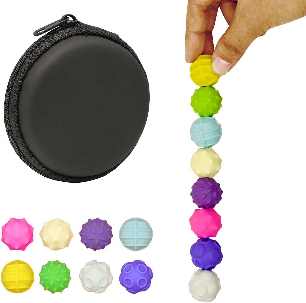 SnelShoppen - Magneetballenset 8 stuks 1,7 cm - Siliconen Hoes - Magnetische Ballen voor Volwassenen - Stress Verminderen - Friemelspeelgoed voor Bure