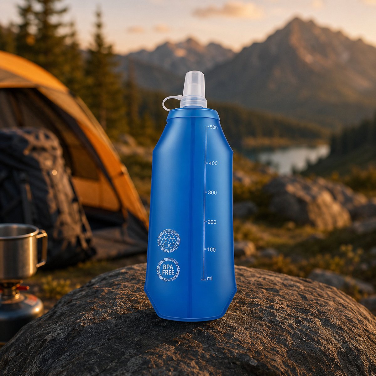 Hydrathon Soft Flask - Set van 2 (2x250ml) - Opvouwbare Waterfles - Drinkfles Hardlopen - Opvouwbare Drinkfles - Trail - Hiking — cadeau in Sport & Outdoor - foto 4