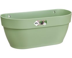 Elho Vibia Campana Wall Basket 35 - Wand Bloempot voor Buiten - 100% Gerecycled Plastic - Ø 35.0 x H 14.8 cm - Pistachegroen