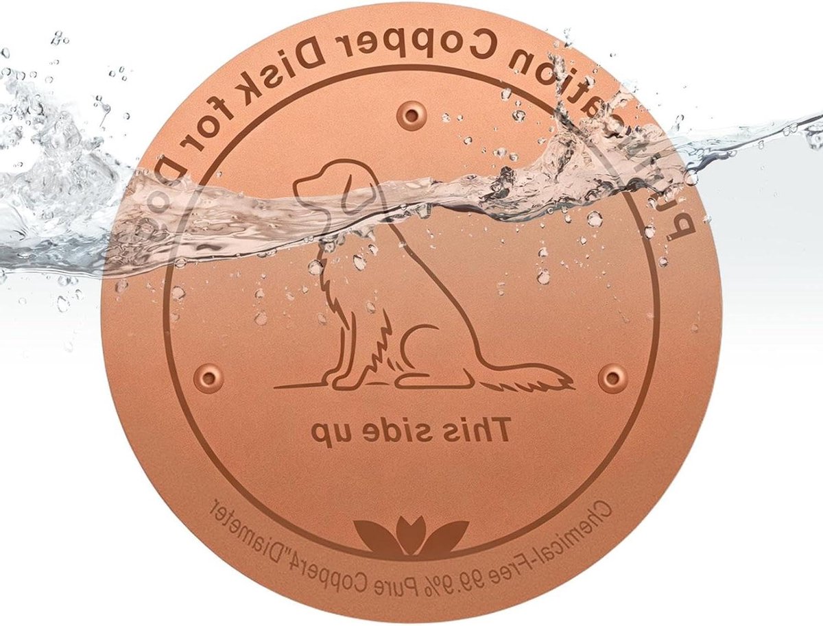Reinigende Koperen Schijf - Vogelbad Zuiveringsschijf - Water Zuiveren - Vertraagt Kalk Opbouw - 11 x 11 x 1 cm