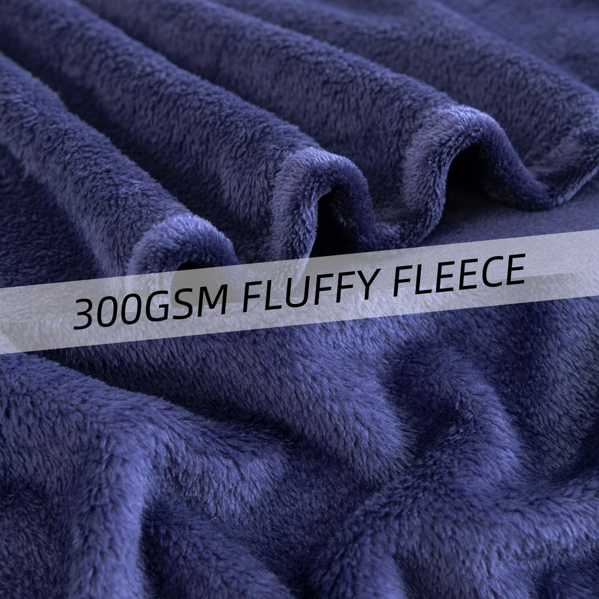 SnelShoppen - Good Nite Fleece Deken Pluizige Dekens 150x200 cm, Zachte Grote Plaids voor Banken, Warm en Machinewasbaar, Marineblauw, Geschikt voor V
