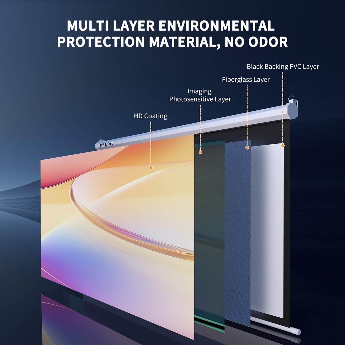 SnelShoppen - Handmatig Canvas Projector Rolgordijn 120 Inch Oprolbaar Projectiescherm met Automatische Vergrendeling en Instelbare Schermhoogte voor