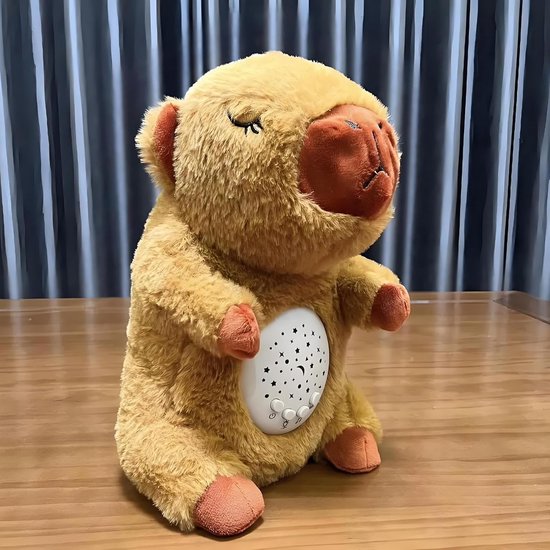 Pluche dier met projectie - Knuffelpop Slaapgezel - Ontspannen slapen - Ademend effect - 30 cm - a — afbeelding 3