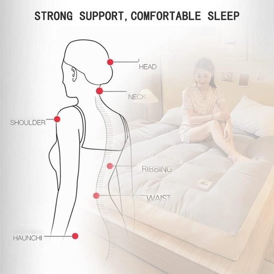 Japanse Futon Matras - Vloermatras Opvouwbaar - Extra Bed Creëren - Huidvriendelijk Katoen - 150x200cm - Paars — afbeelding 2