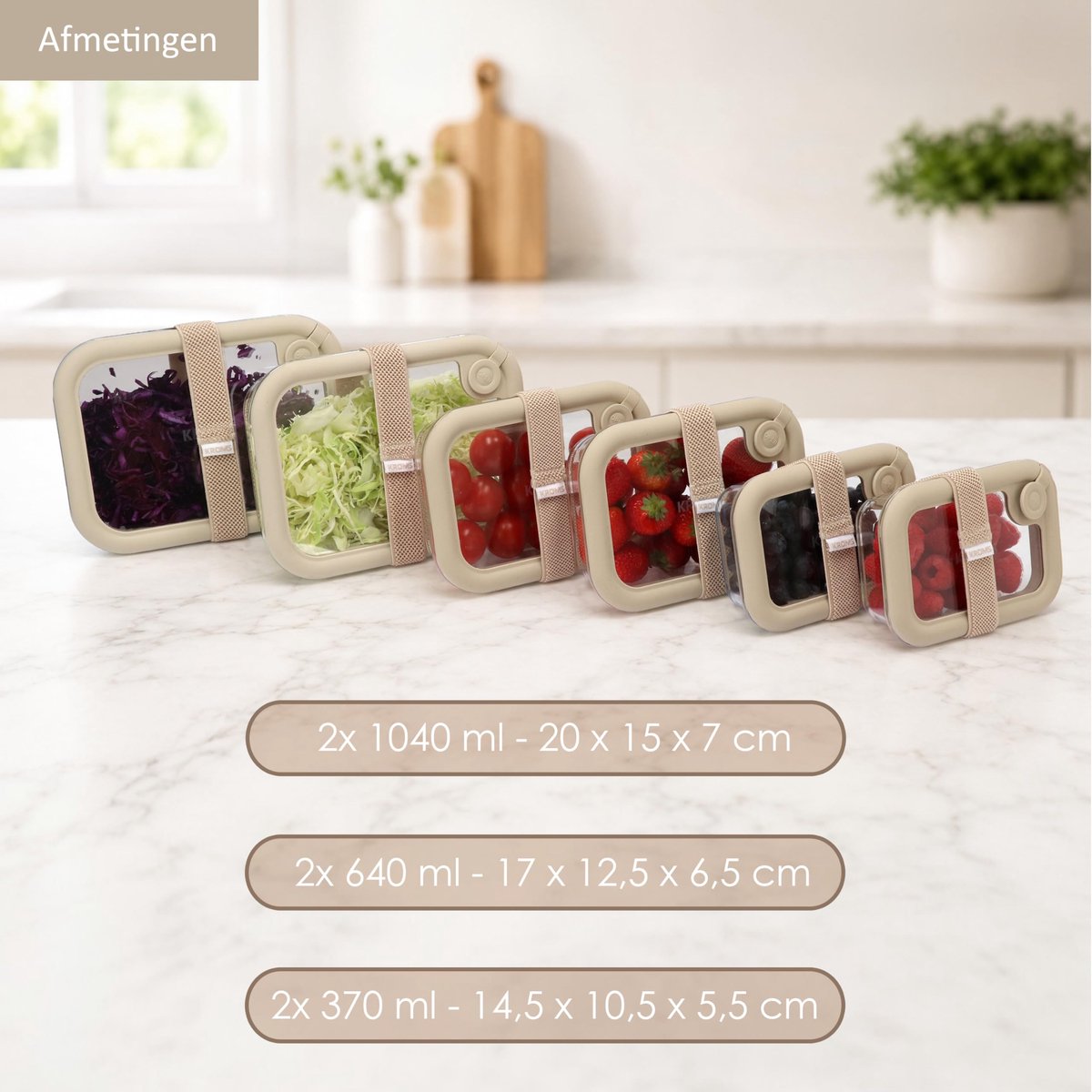 SnelShoppen - Glazen Vershoudbakjes Set 6 Stuks - 100% Glas met Glazen Deksel - BPA Vrij en PFAS Vrij - Perfecte Lunchbox en Meal Prep Containers voor