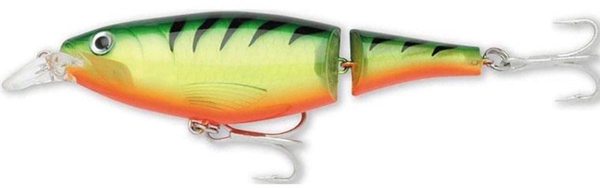 SnelShoppen - Tweedelig X-Rap Jointed Shad Visaas - Kunstaas voor Zoetwatervissen - 13 cm Firetiger - Onmisbaar Visaccessoire voor Volwassenen