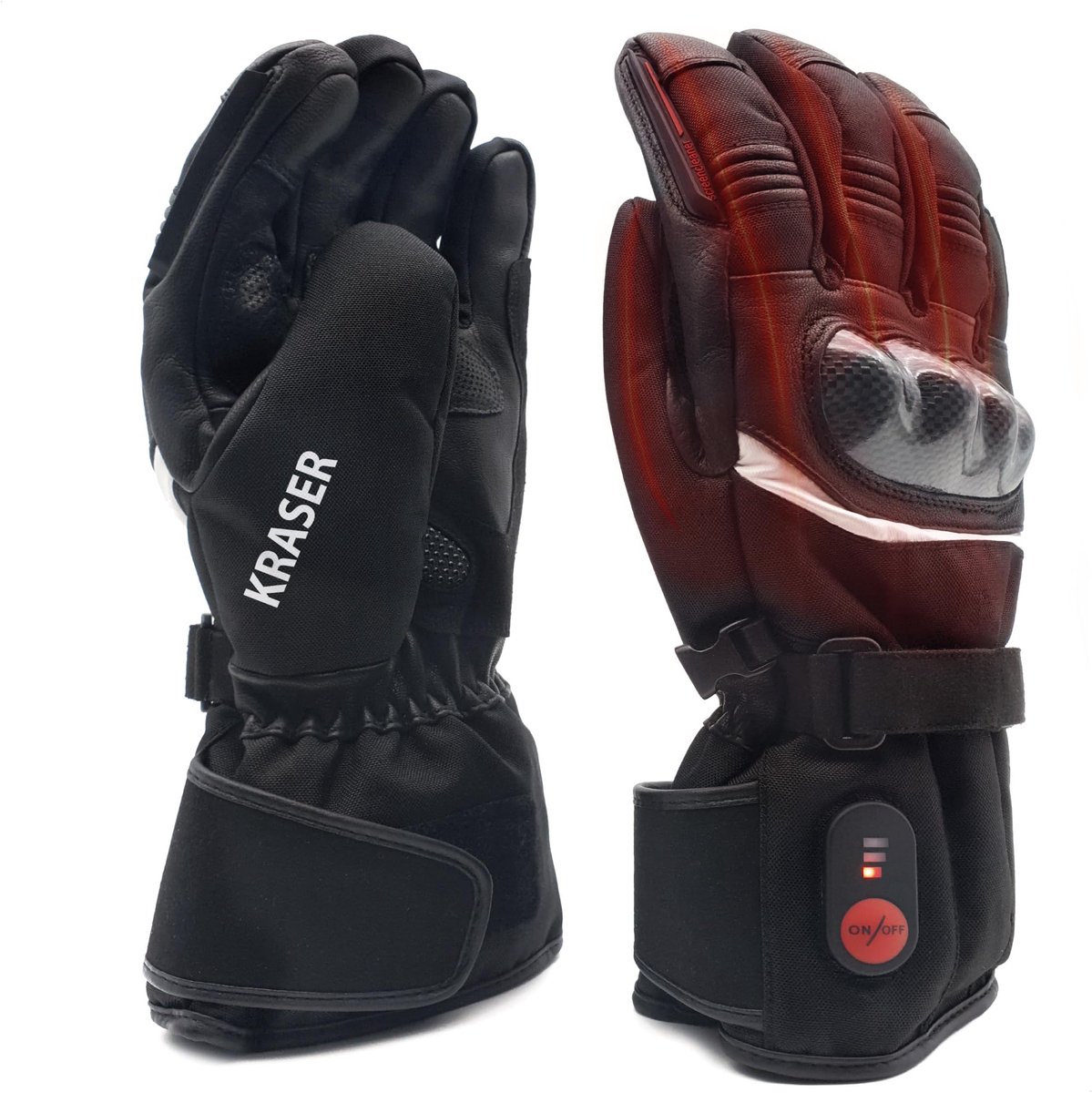 SnelShoppen - Verwarmde Motorhandschoenen Ski Snow - Elektrisch Thermisch 2200mAh Lithium 7,4V Verwarming - Waterdicht en Oplaadbaar - Unisex Maat M -