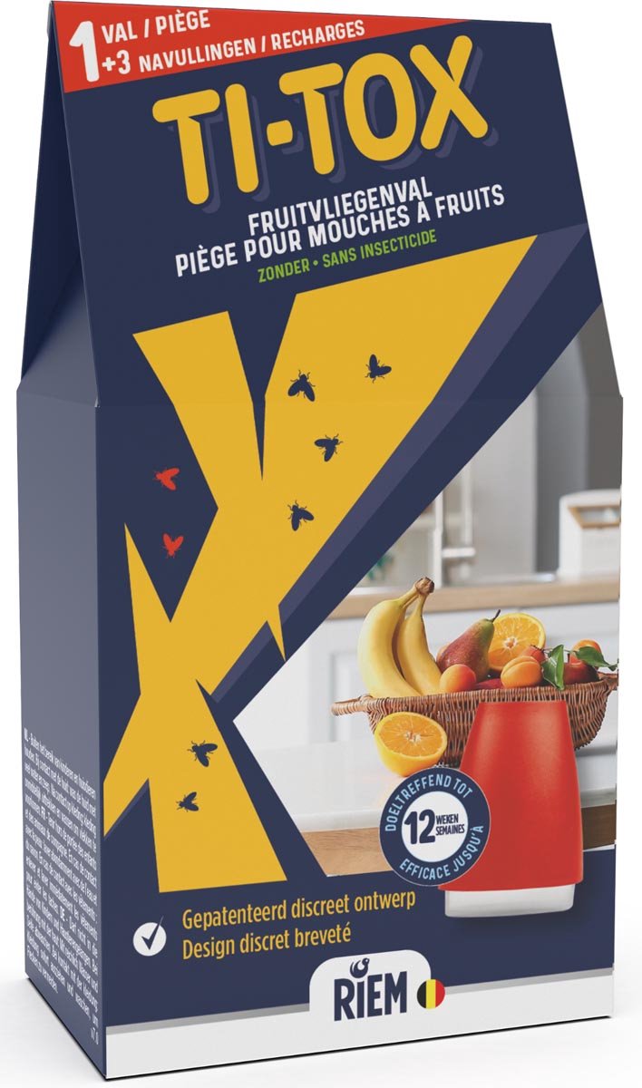 Riem Ti-Tox fruitvliegenval | 1 val + 3 navullingen