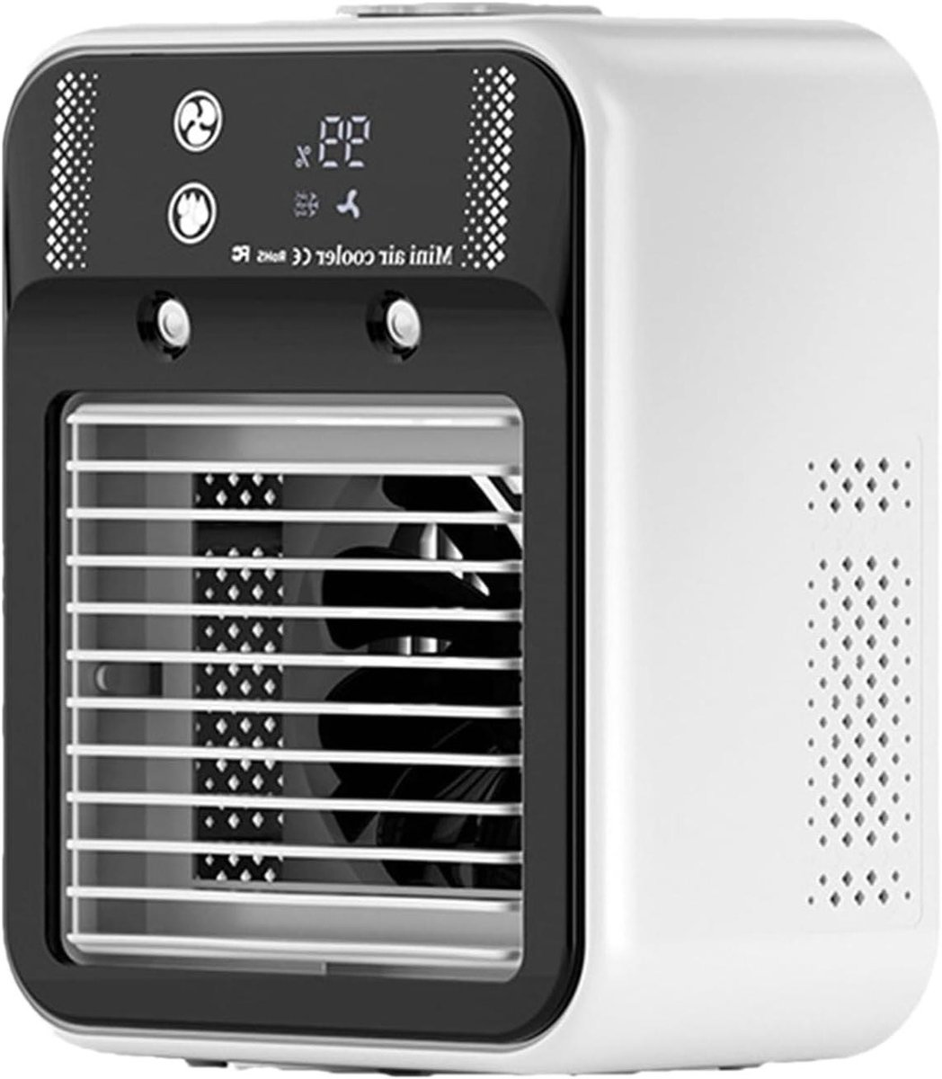 Draagbare Ventilator - Mini Airco Koeler - Persoonlijke Koeling - Met Nevel Functie - 17.5 x 12.8 cm - Wit