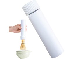 Handmatige Melkschuimer - Latte Mixer Schuim - Dranken Bereiden - Geruisloze Werking - 17.2 cm - Wit