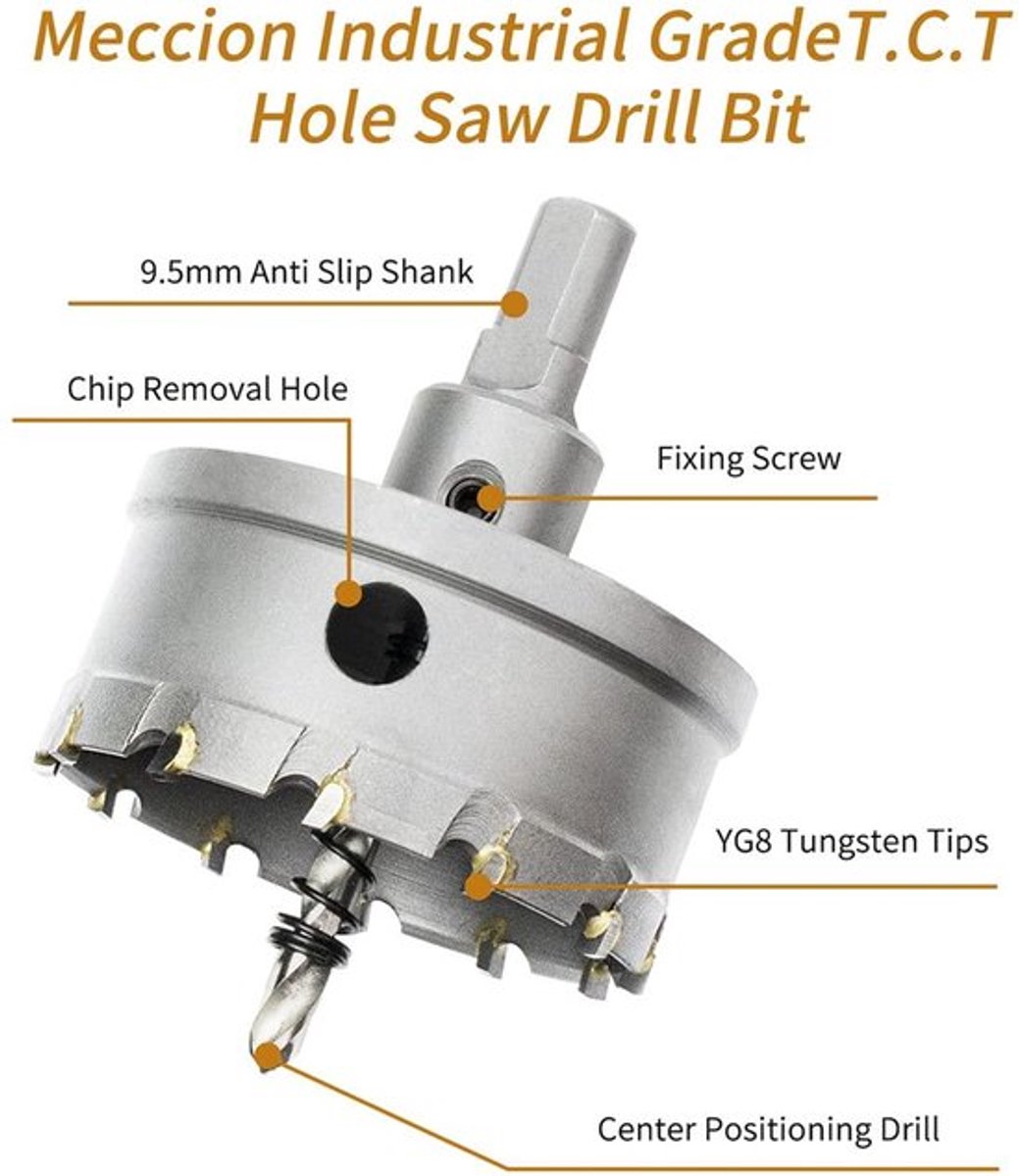 Heavy Duty Carbide Hole Saw Boor voor RVS, metaal en koper - 25mm