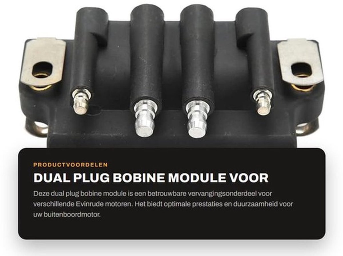 Bobine met Dubbele Stekkerdraad - Vervanging voor Evinrude 2-150 pk - Artikeltype 0583740 - OEM 583740 - 1 Stuk - Geschikt voor 1995+ Modellen - Ontstekingsbobine