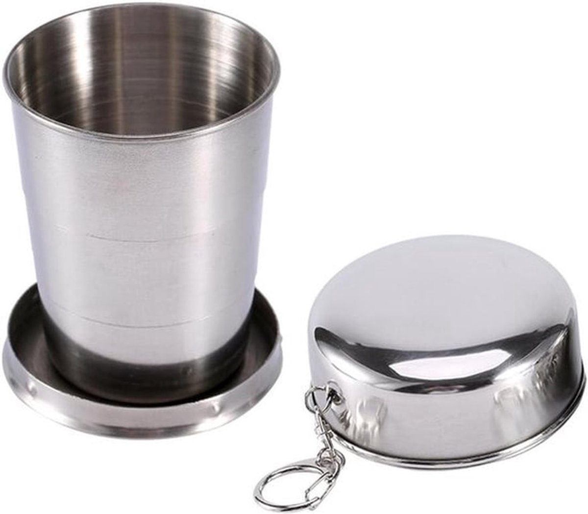 Roestvrijstalen Opvouwbare Reiscup - Draagbare Kampeerbeker - Opvouwbare Drinkbeker - 240ML/140ML/75ML