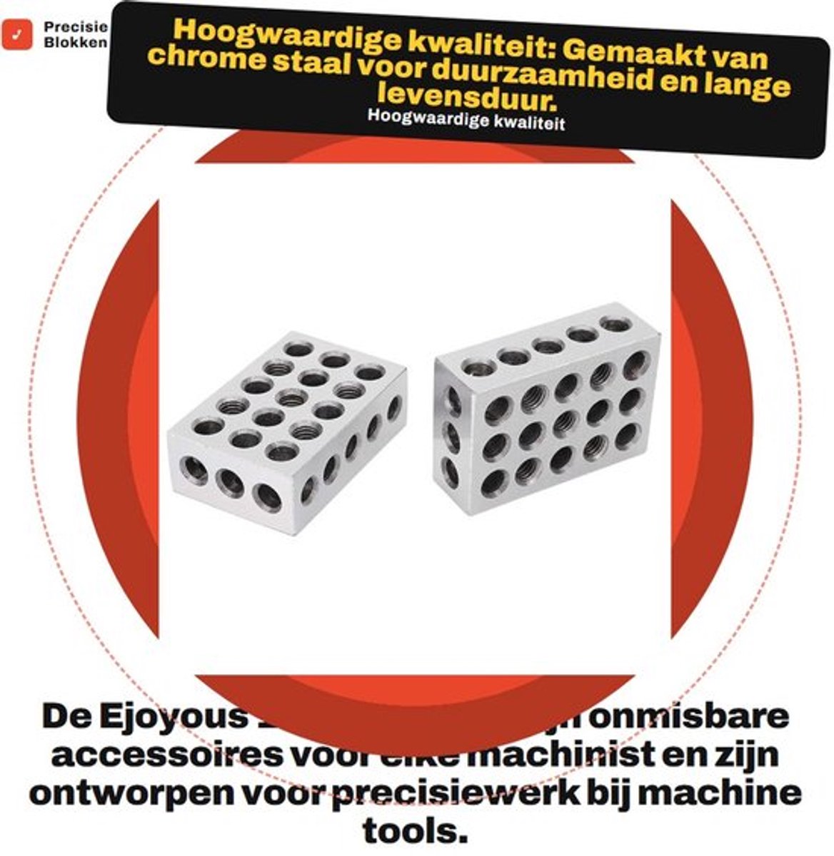 Parallel Blocks - Precisie Blokken - 1-2-3 Blokken - 23-Hole Blokken - Gereedschapstaal - Schokbestendig 0.0002 inch Precisie - Machinist Blocks