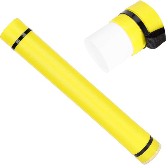 Uitschuifbare Tekenopslagbuis - Telescopische Koker Tekeningen - Kunstwerken Beschermen - Verstelbare Lengte - 63-108 cm - Geel — afbeelding 3
