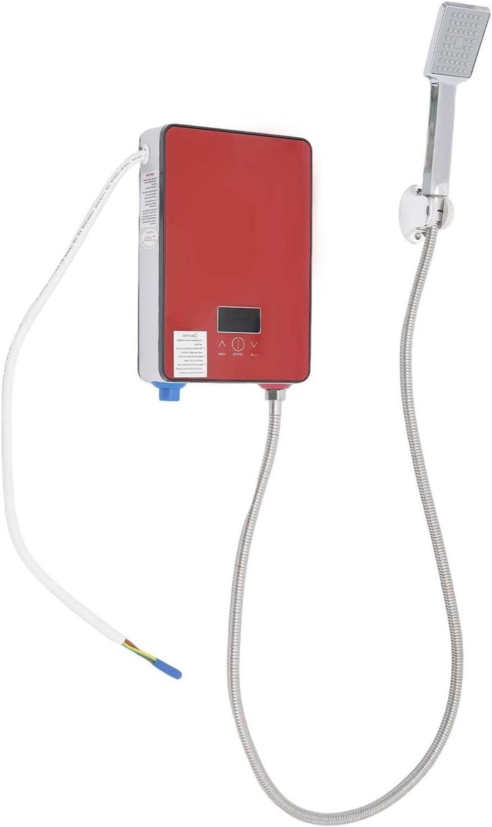 Elektrische doorstroomboiler - Doorstromer boiler - Direct warm water - Constante temperatuur - 6500 W - rood
