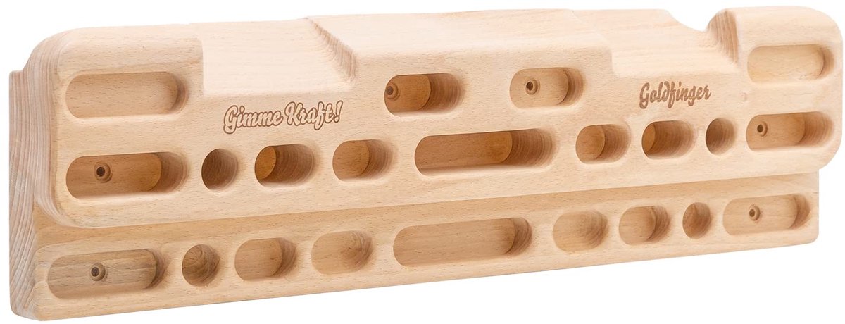 SnelShoppen - Gimme Kraft! Goldfinger Hangboard - Trainingsbord voor Vingers, Gripboard voor Klimtraining, Klimaccessoires, Duurzaam Hout, Compact Des