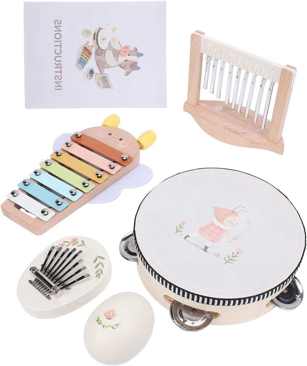 Houten Muziekinstrumenten Set - Peuter Percussie Speelgoed - Muzikale Ontwikkeling - Veilige Materialen - 22 x 16.7 x 8.5 cm