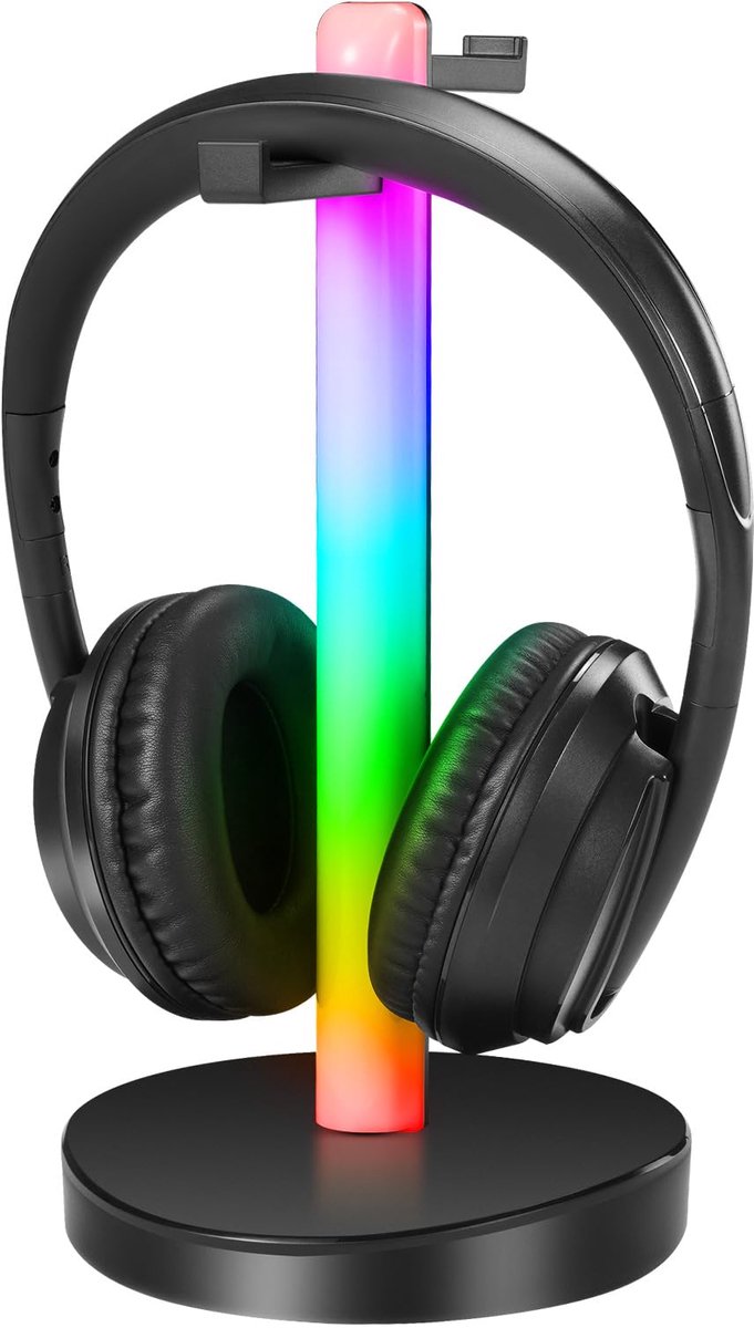 SnelShoppen - Draadloze TV Hoofdtelefoonset met RF-zender en Standaard, Over-Ear Hoofdtelefoon, Bluetooth, Bereik 330 Meter, Geen Vertraging