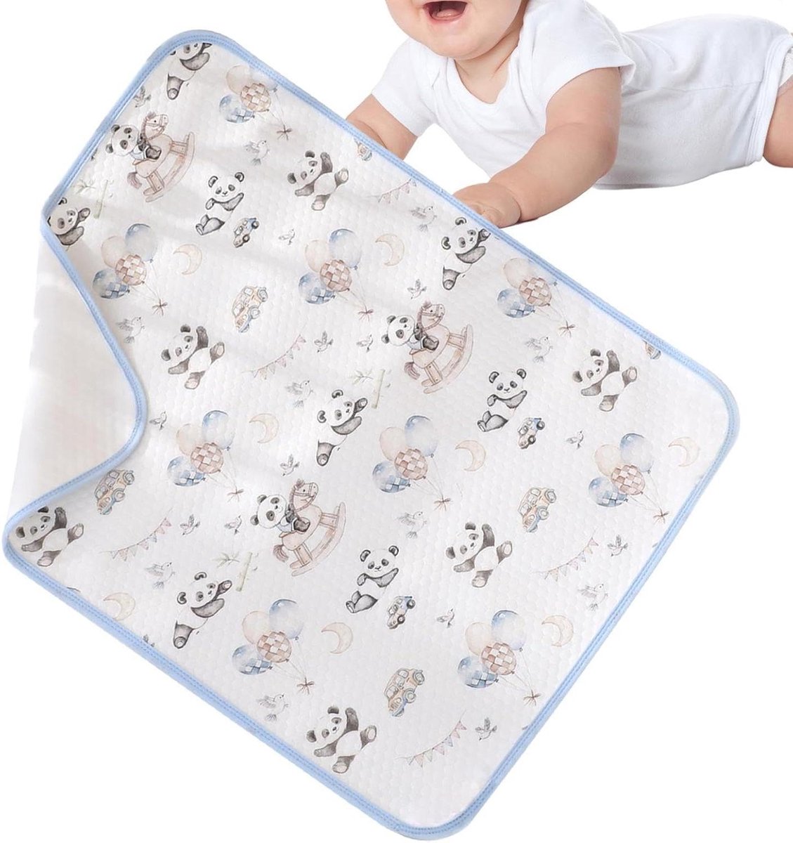 Baby Verzorgingsmat - Luierwissel Onderlegger - Babyverzorging Thuis - Huidvriendelijk Waterdicht - 70 x 50 cm - Panda