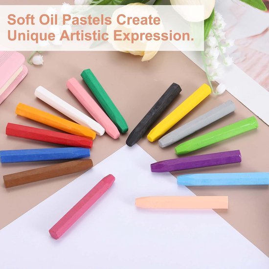 Oliepastels - Tekenkrijt Kleur - Tekenen en Schilderen - Zachte Textuur - 16 stuks - Wit — afbeelding 2