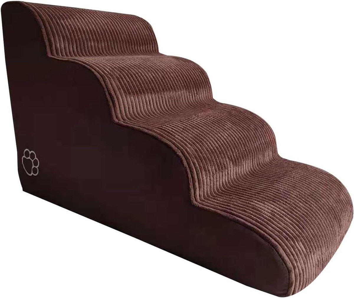 Hondentrapjes voor bed - Hondenhelling kattenhelling - Huisdieren helpen klimmen - Hoge dichtheid schuim - 4 stappen - Bruin