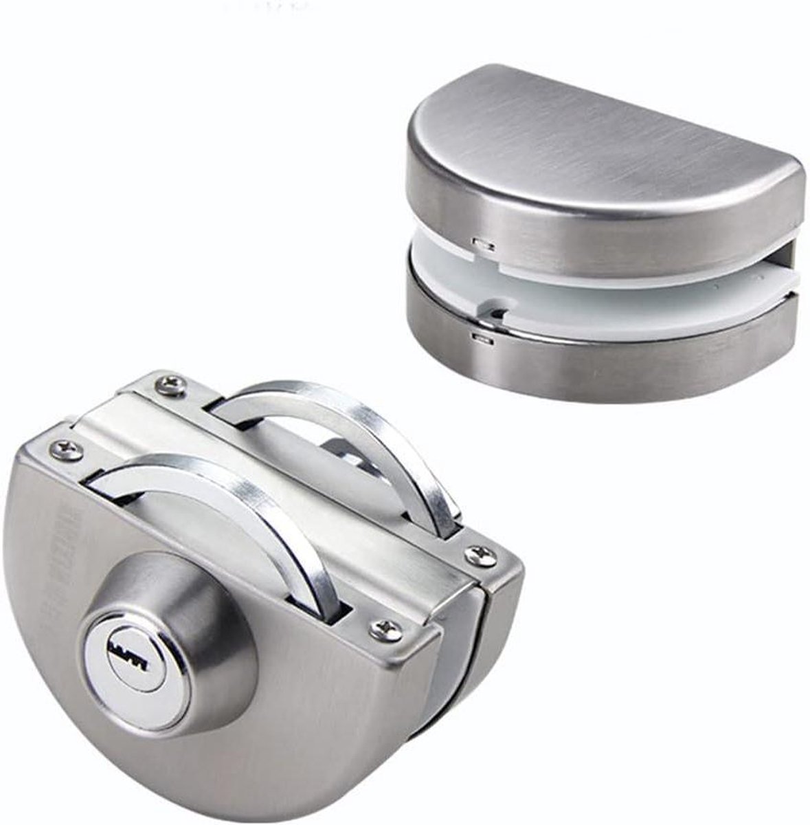 Glazen Deurslot - Dubbel Deurslot - Deuren Beveiligen - Geen Boren Nodig - 10-12mm Glasdikte - Zilver