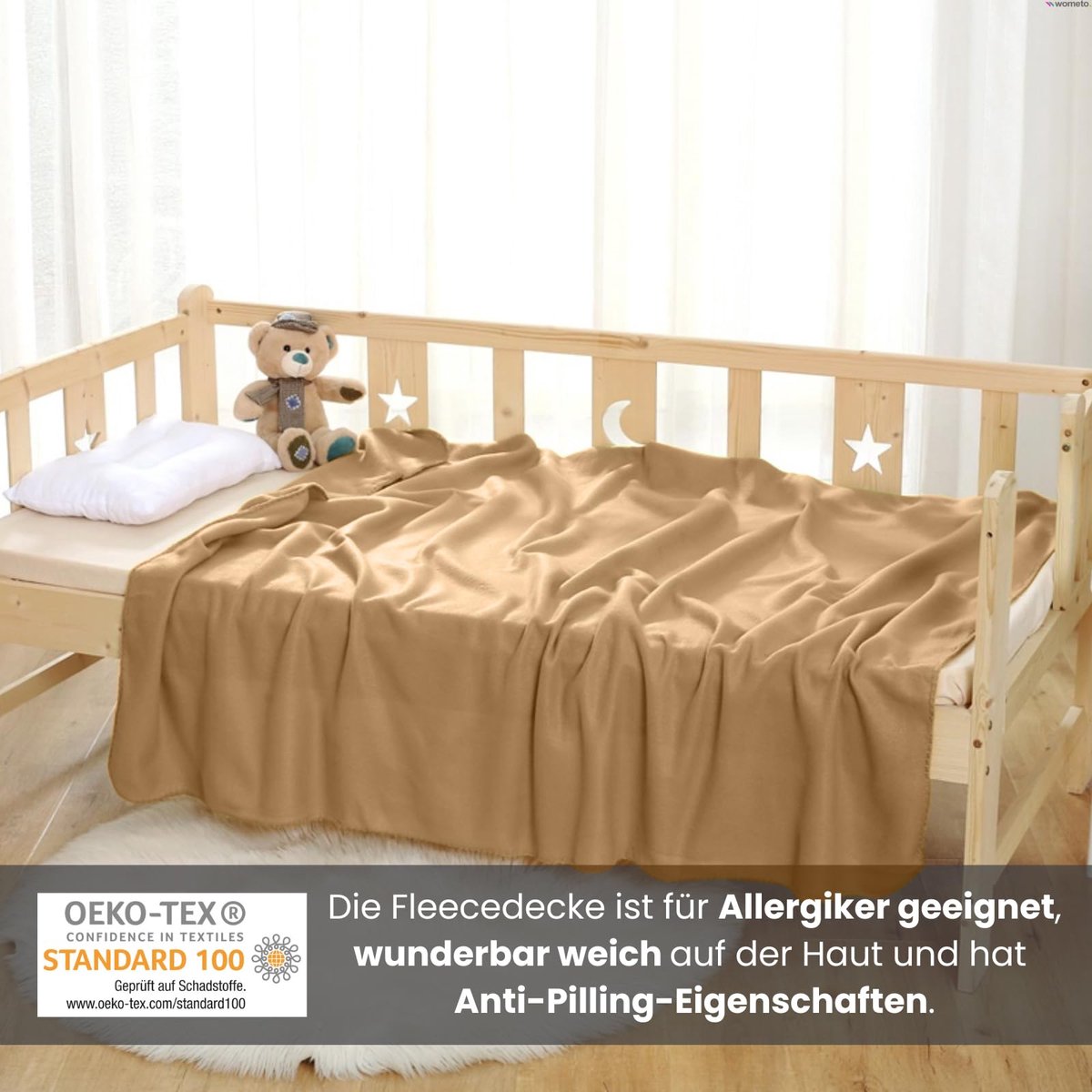 Dailygoods - 10-delige fleece deken set, 130x160 cm, beige met anti-pilling