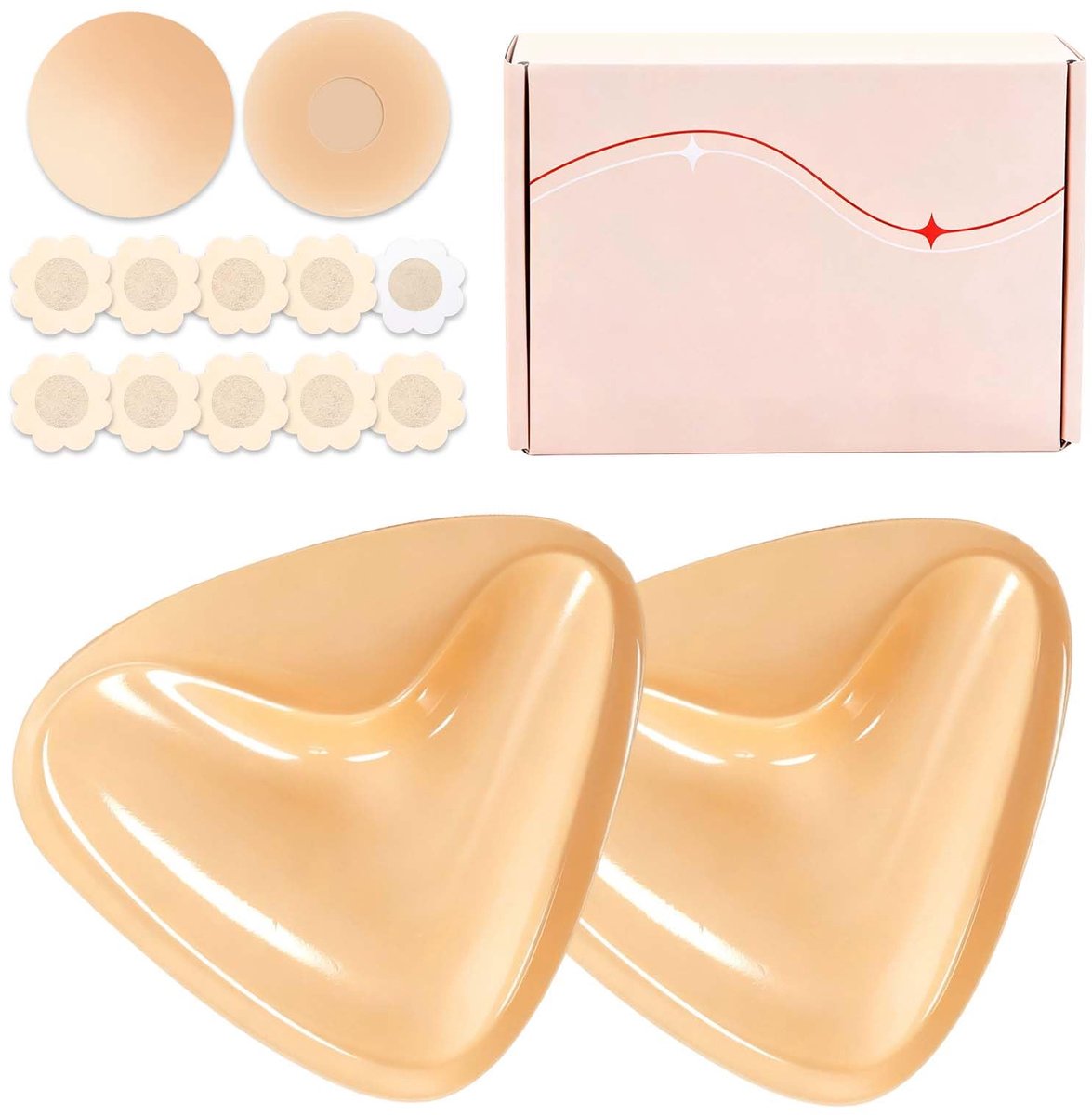 Dailygoods - 7 Paar Push-Up Pads - Herbruikbare Zelfklevende Beha-Inzetstukken