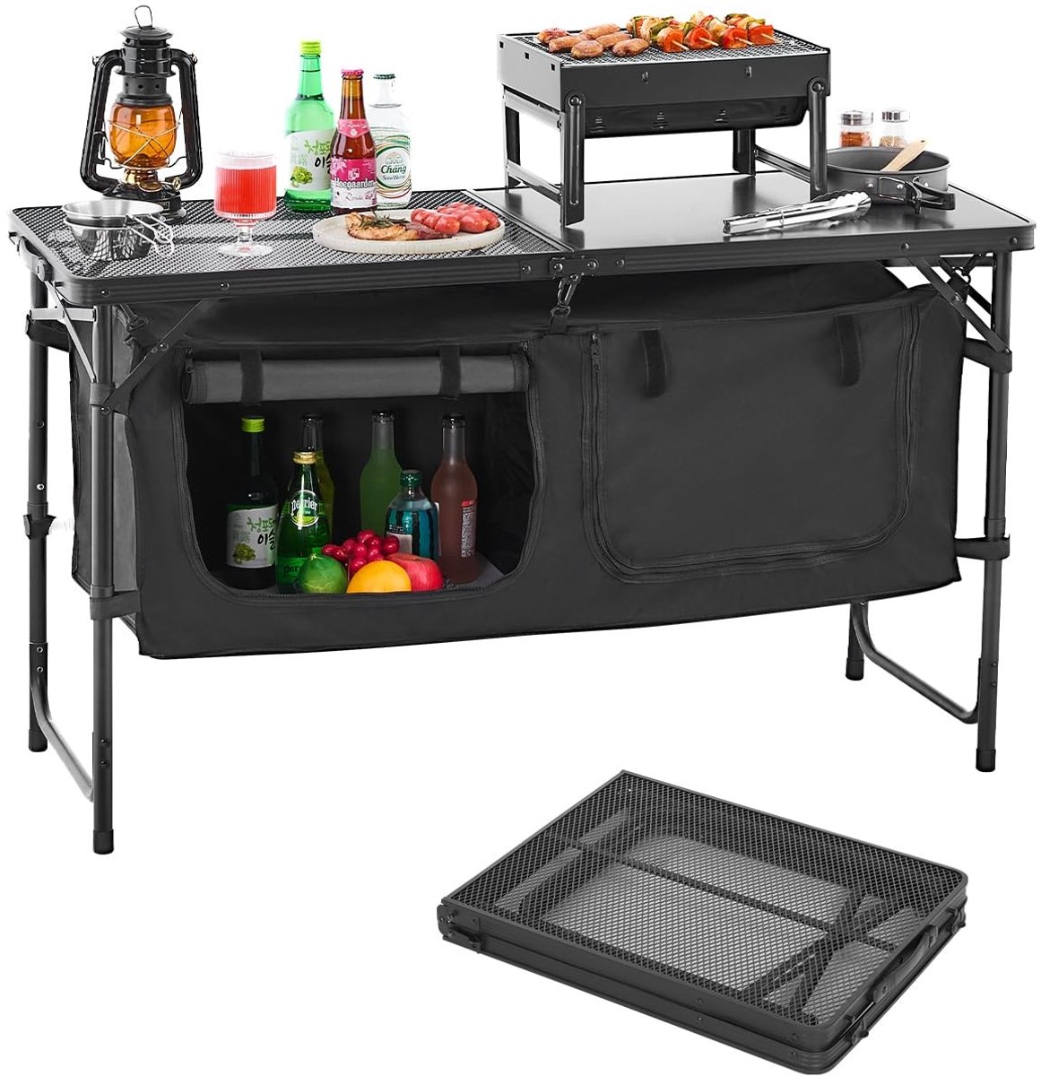 Dailygoods - Camping Keukentafel - Opvouwbare Kookstation met Opslag Organizer