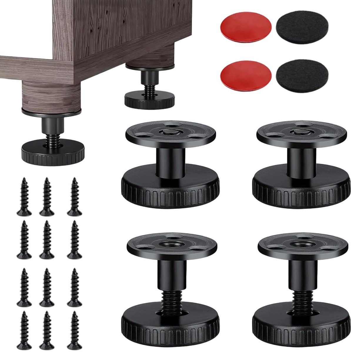 Dailygoods - 4 Stuks Verstelbare Meubelpoten - Anti-Vibratie Gereedschap voor Meubels