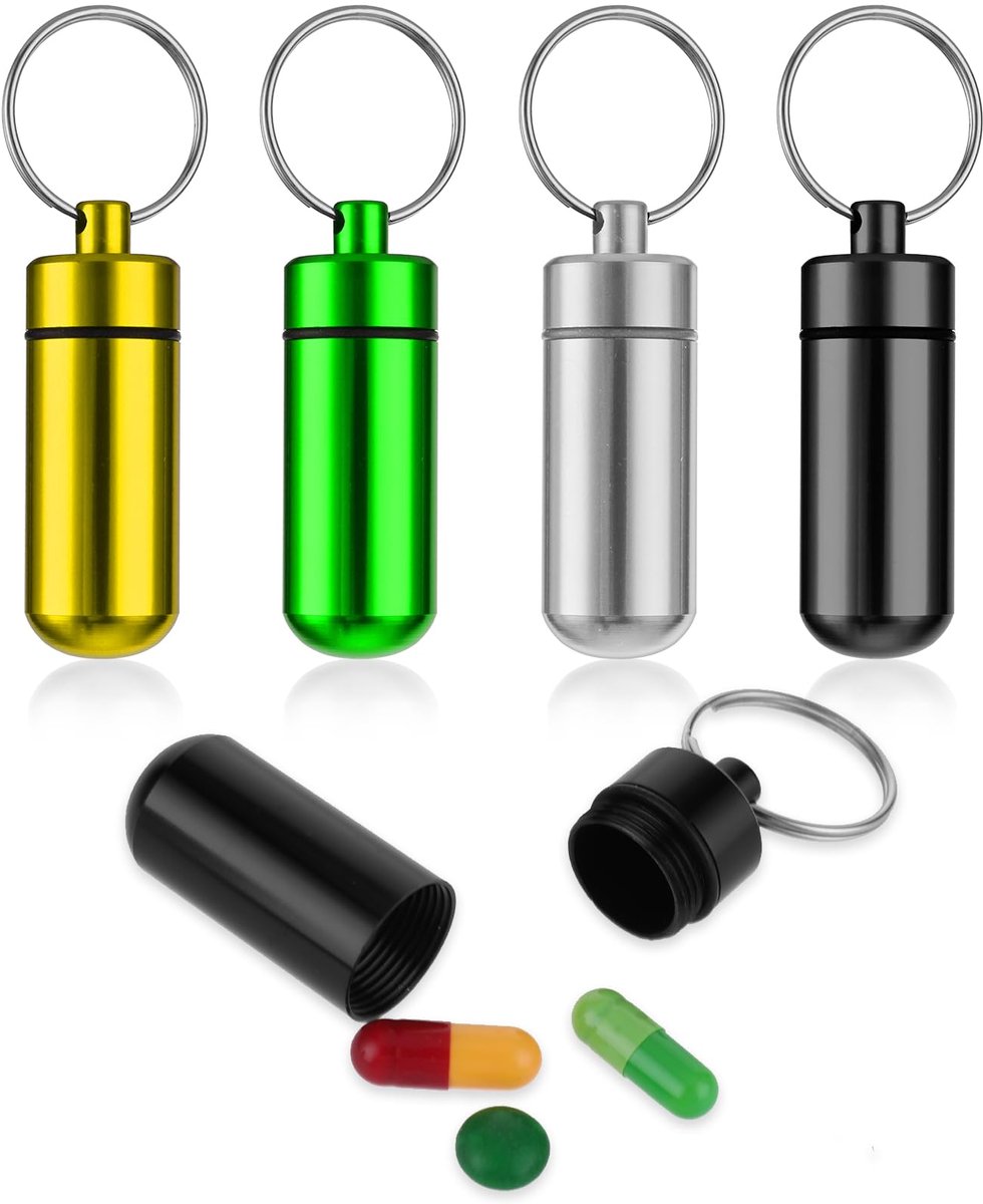 Dailygoods - Mini Pillendoos voor Sleutelhanger - Draagbare en Waterdichte Medicijnen Organizer