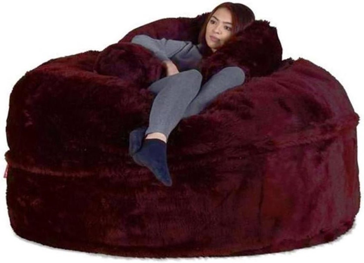 Bean Bag Cover - Zitzakhoes Opbergzak - Speelgoed Opbergen - Met Handvatten - 180x90 cm - Rood