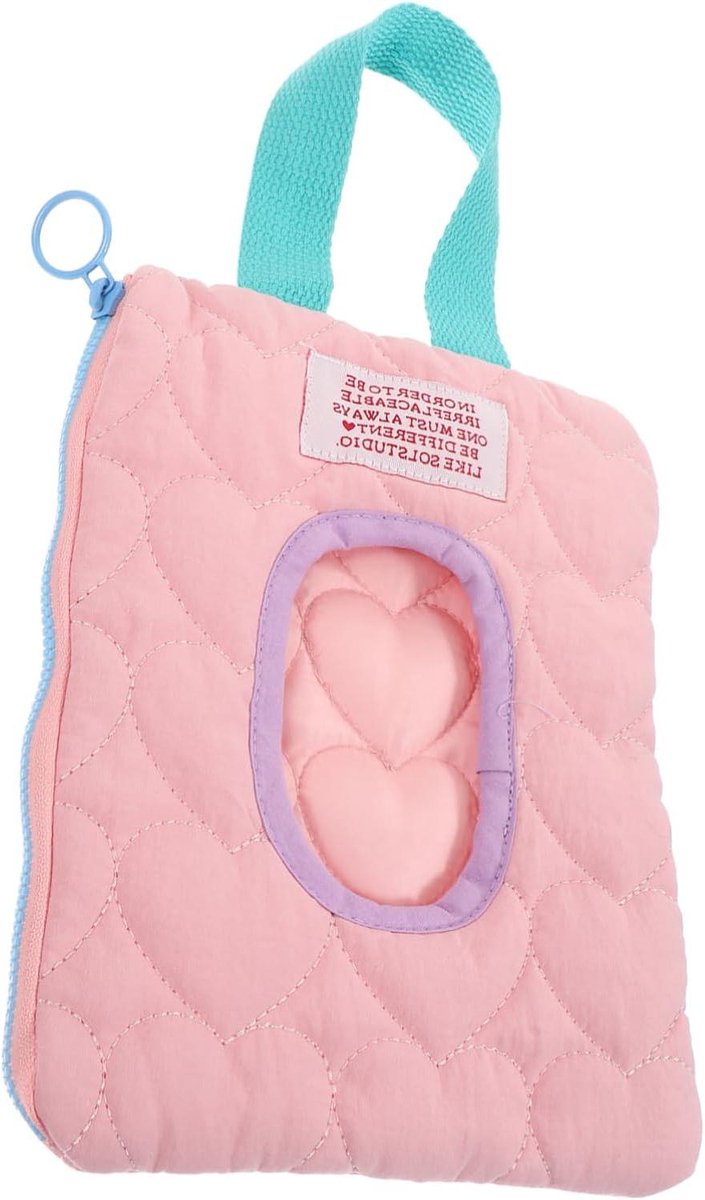 Babydoekjeshouder Opbergtas - Voertuigdispenser Vochtig - Onderweg Hygiëne - Navulbaar Katoen - 33 x 16.5 cm - Roze