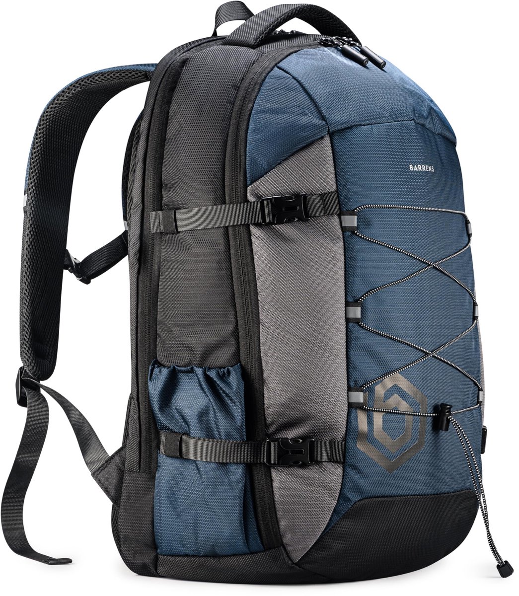 SnelShoppen - Handbagage Rugzak 55x40x20 cm - Lichte Reisrugzak 38L - Ergonomisch Design met Reflecterende Elementen - Blauw - Ideaal voor Vliegtuigre