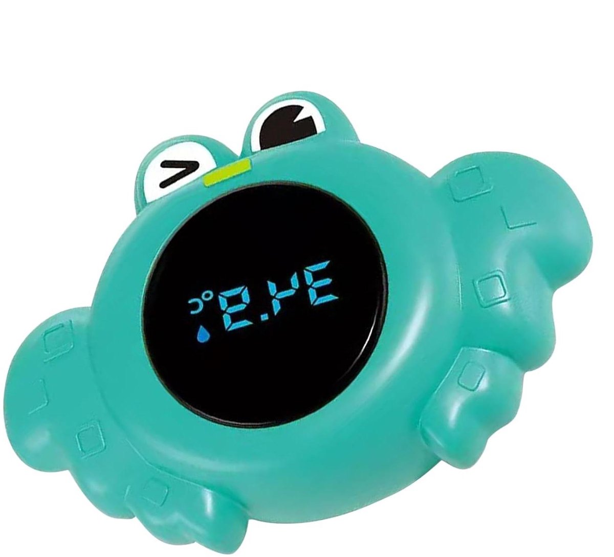 Badthermometer Kind - Watertemperatuurmeter Baby - Veilig Baden - Drijvend en Waterdicht - 12 cm - Krab Groen