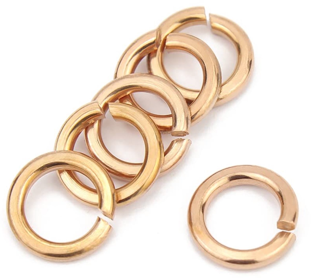 Dailygoods - Koperen Veerringen - 30 Stuks Gespleten Sluitringen M6