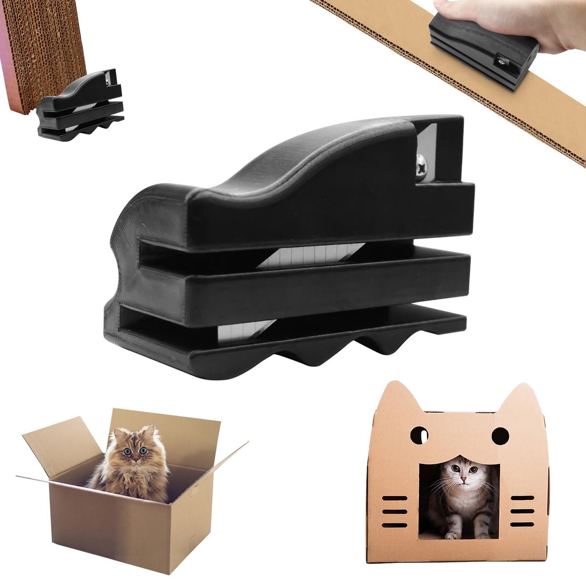 Dailygoods- Kartonnen Snijder Innovatief - Handheld Gereedschap - Kattenkrabber Accessoire - 3D Geprint - Kartonnen Recycling - Nauwkeurige Uitsparingen - Kartonnen Snijgereedschap